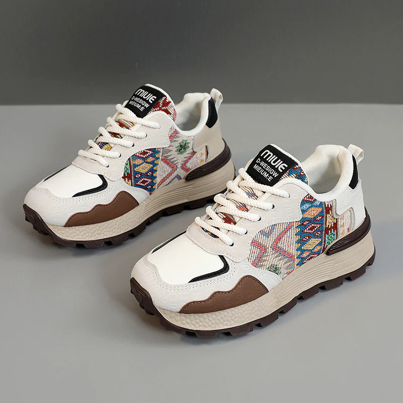 Damen Sportliche Sneakers mit farbenfrohem Ethno-Muster und rutschfester Sohle Heidi Mode - Image 2