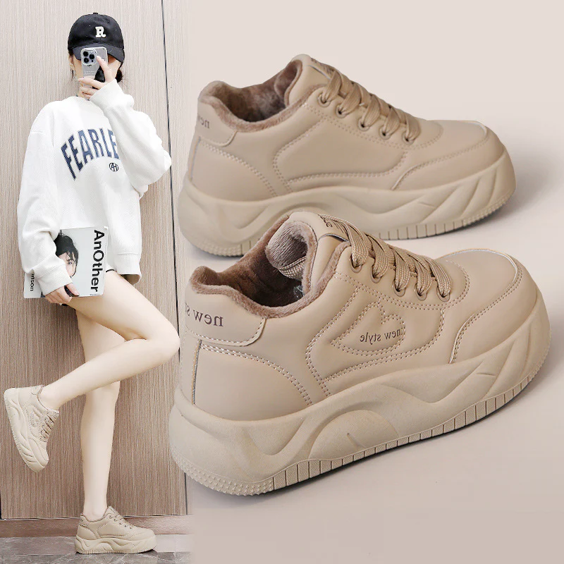 Damen Sportliche Sneakers mit flauschigem Innenfutter Heidi Mode - Image 3