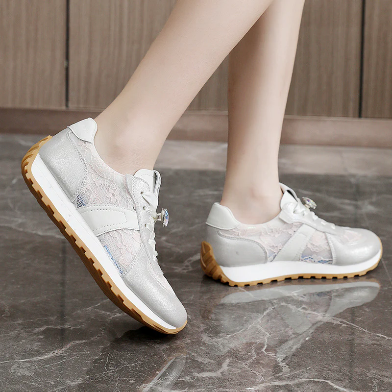 Damen sportliche Sneakers mit funkelndem Kristall und atmungsaktiver Oberfläche Heidi Mode - Image 3