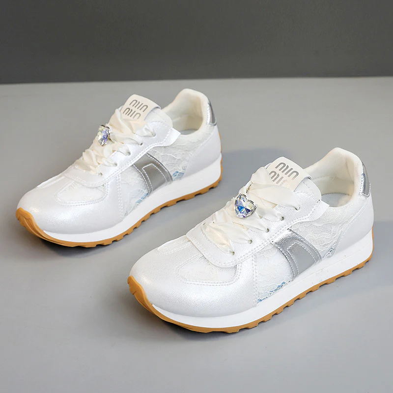 Damen sportliche Sneakers mit funkelndem Kristall und atmungsaktiver Oberfläche Heidi Mode - Image 6
