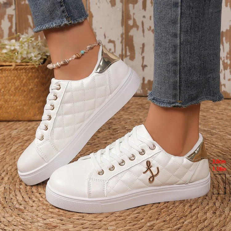 Damen Sportliche Sneakers mit gestepptem Obermaterial und glänzenden Akzenten Heidi Mode - Image 5