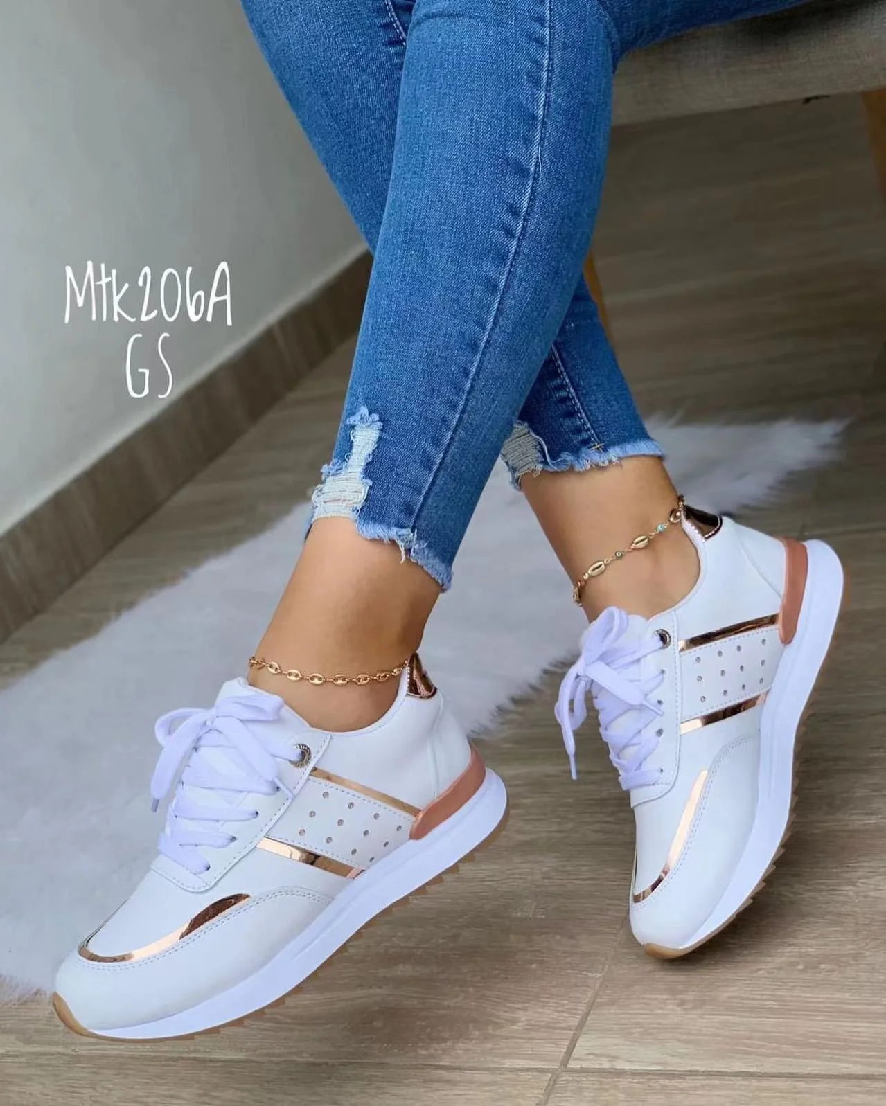 Damen Sportliche Sneakers mit Glitzer-Akzenten Heidi Mode - Image 4