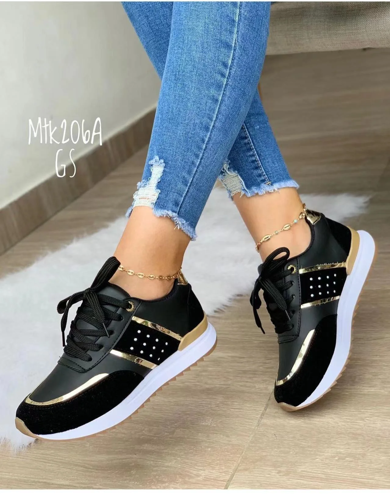Damen Sportliche Sneakers mit Glitzer-Akzenten Heidi Mode - Image 5