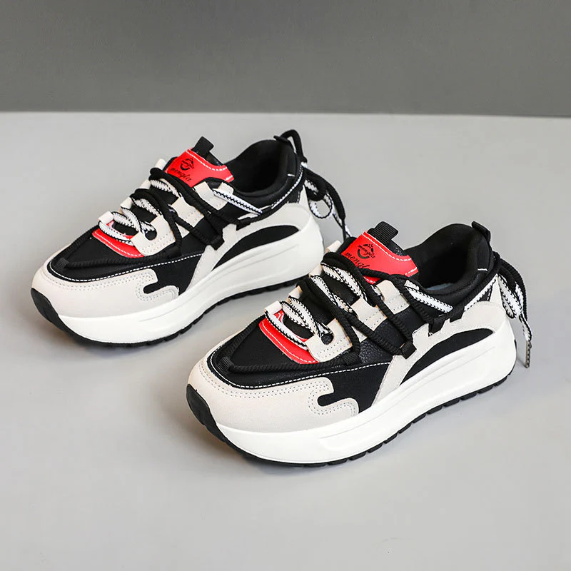 Damen Sportliche Sneakers mit hochgezogenem Sohlenprofil und atmungsaktiver Mesh-Oberfläche Heidi Mode - Image 6