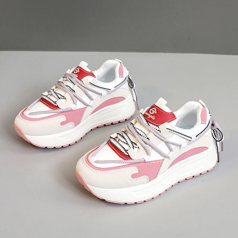 Damen Sportliche Sneakers mit hochgezogenem Sohlenprofil und atmungsaktiver Mesh-Oberfläche Heidi Mode - Image 8