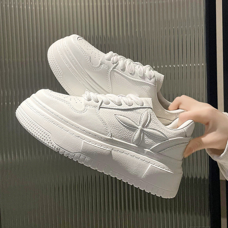 Damen sportliche Sneakers mit hohem Plateau-Heel und kunstleder Oberfläche Heidi Mode - Image 2