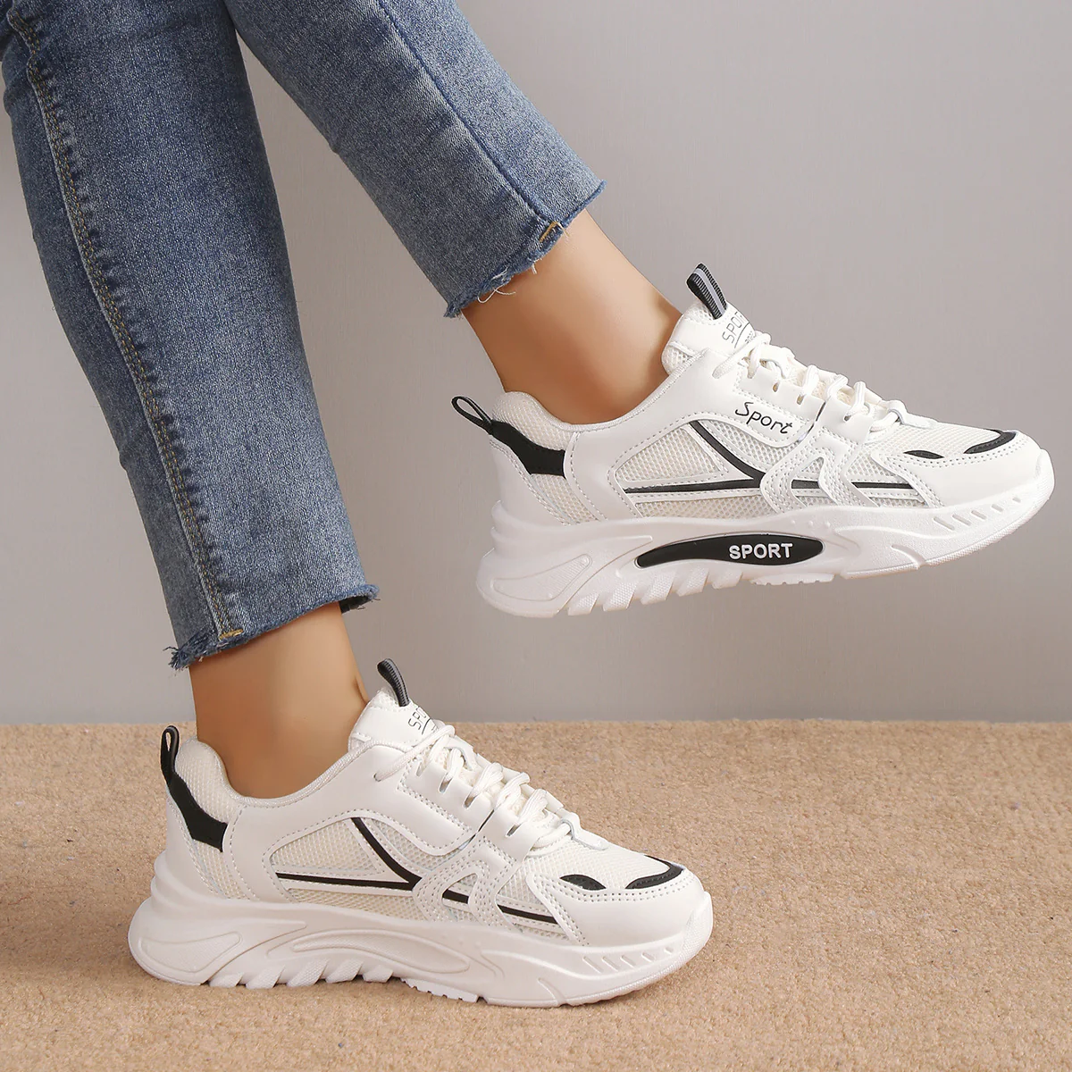 Damen Sportliche Sneakers mit innovativen Dämpfungselementen Heidi Mode - Image 3