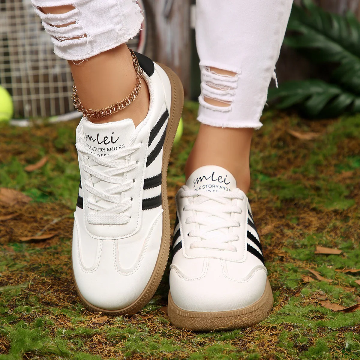 Damen Sportliche Sneakers mit klassischem Streifendesign Heidi Mode - Image 2