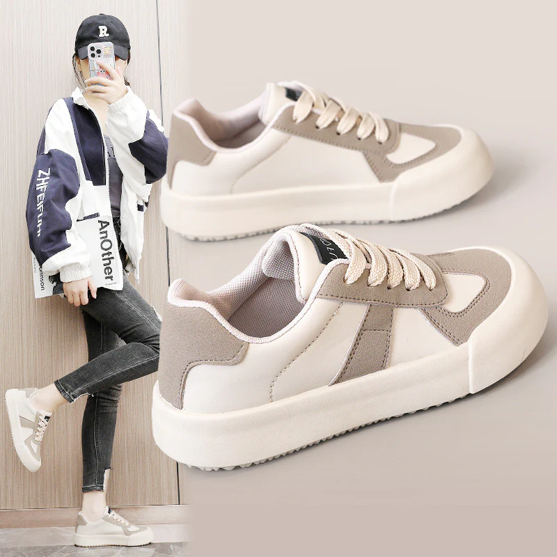 Damen Sportliche Sneakers mit kontrastierenden Materialien Heidi Mode - Image 2