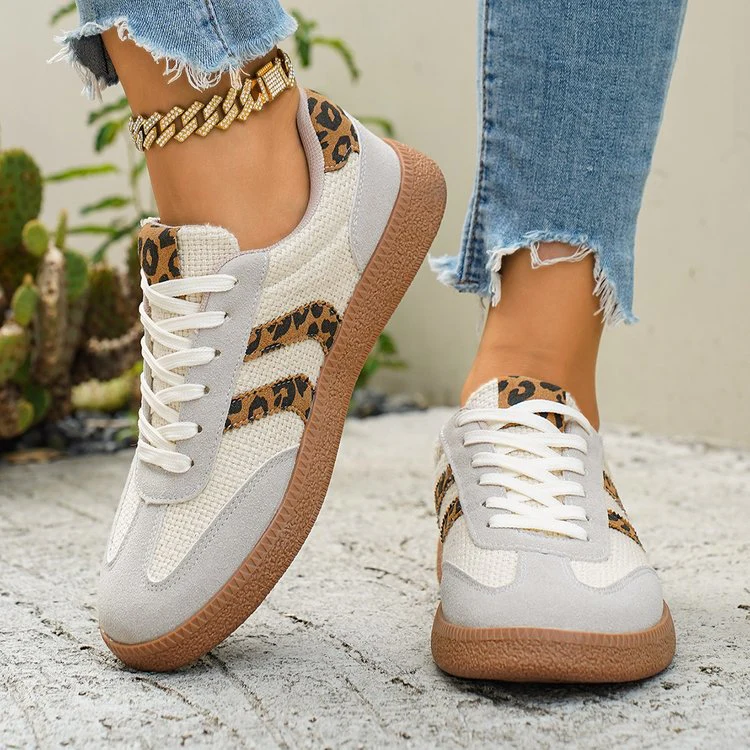 Damen Sportliche Sneakers mit Leoprint-Design und atmungsaktiver Oberflächenstruktur Heidi Mode - Image 6
