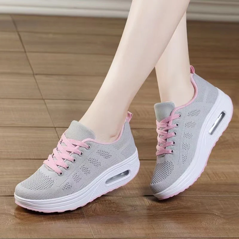 Damen Sportliche Sneakers mit Luftpolstersohle und atmungsaktiver Obermaterialstruktur Heidi Mode - Image 2