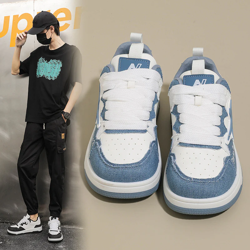 Damen Sportliche Sneakers mit modischem Denim-Design und innovativer Sohle Heidi Mode