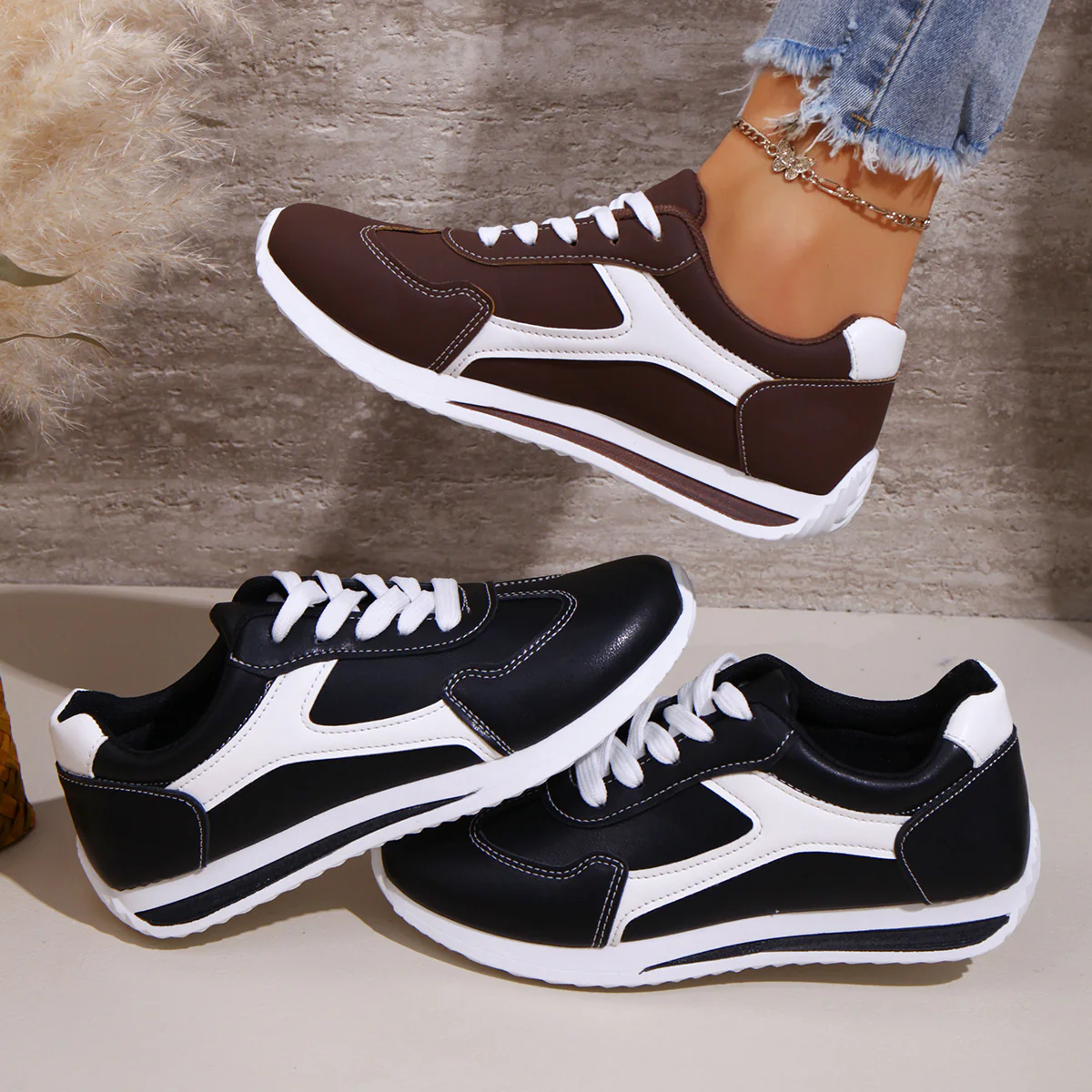 Damen Sportliche Sneakers mit modischem Kontrastdesign Heidi Mode - Image 4