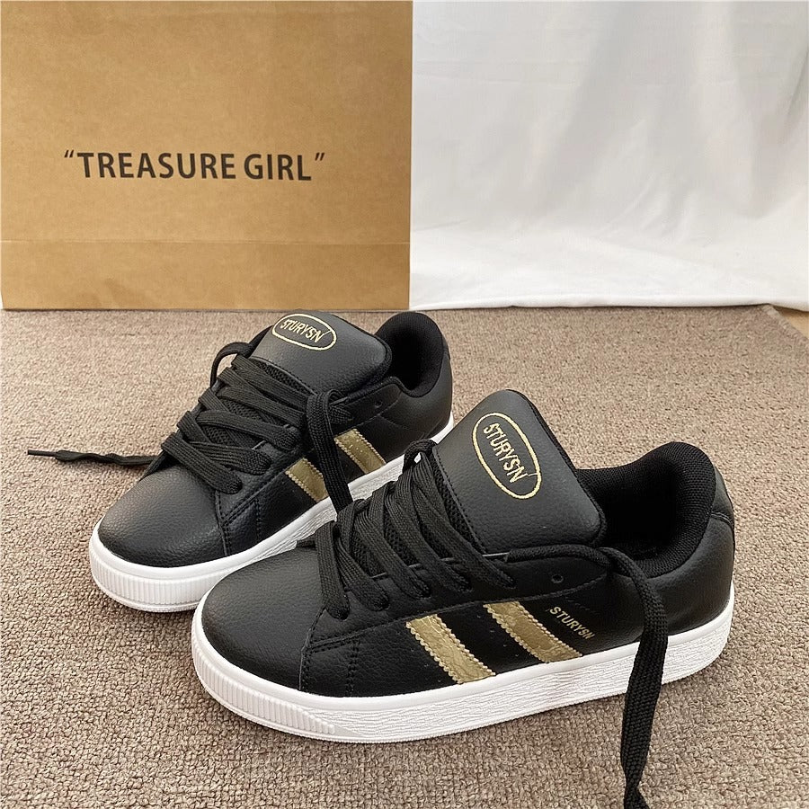 Damen Sportliche Sneakers mit modischem Lederdesign und stabiler Sohle Heidi Mode