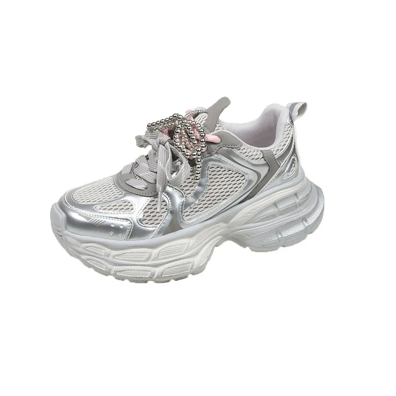 Damen sportliche Sneakers mit modischem Perlen-Schnürsystem Heidi Mode - Image 5