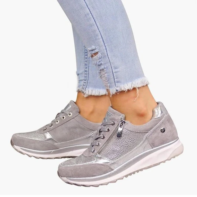 Damen Sportliche Sneakers mit modischem Reißverschluss und atmungsaktiver Oberfläche Heidi Mode - Image 5