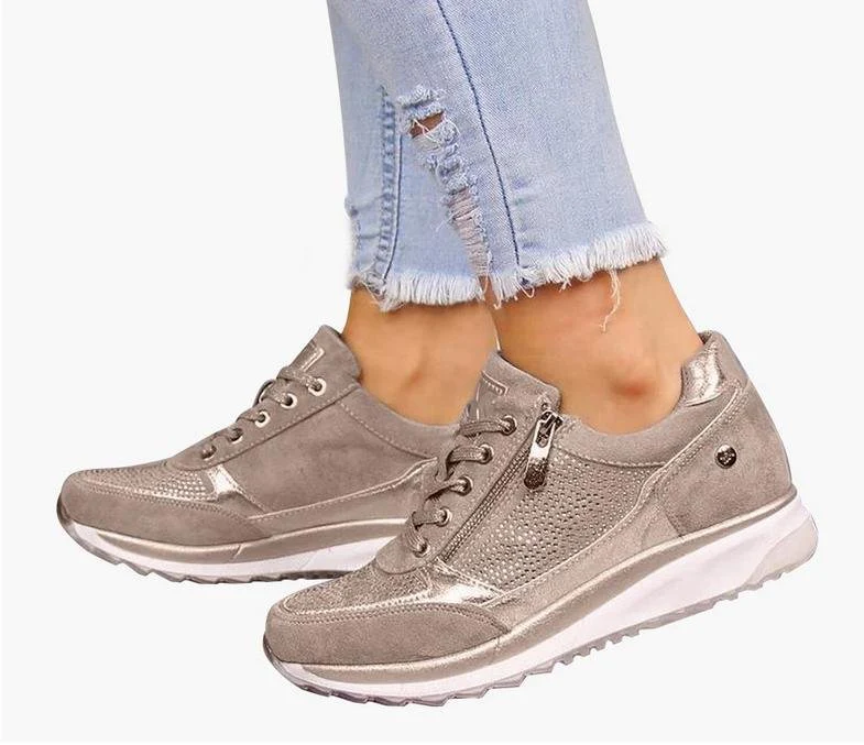 Damen Sportliche Sneakers mit modischem Reißverschluss und atmungsaktiver Oberfläche Heidi Mode - Image 7