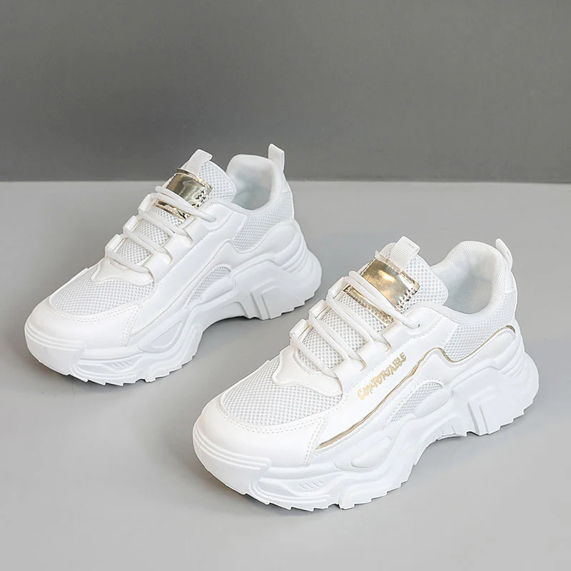Damen Sportliche Sneakers mit modischer Metallic-Applikation und strukturierter Oberfläche Heidi Mode - Image 7
