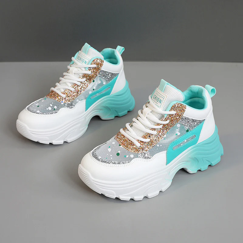 Damen Sportliche Sneakers mit schimmernden Akzenten und bequemer Dämpfung Heidi Mode - Image 3