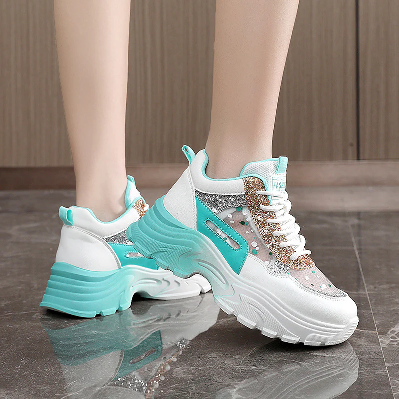 Damen Sportliche Sneakers mit schimmernden Akzenten und bequemer Dämpfung Heidi Mode - Image 4