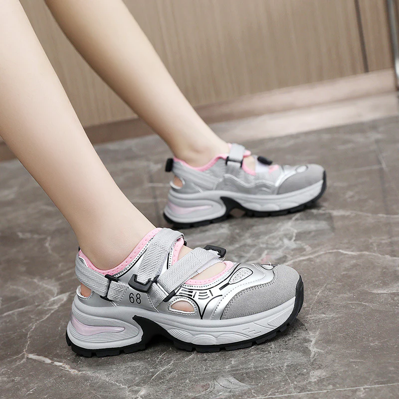 Damen Sportliche Sneakers mit verstellbarem Riemen und atmungsaktiver Obermaterialstruktur Heidi Mode - Image 2