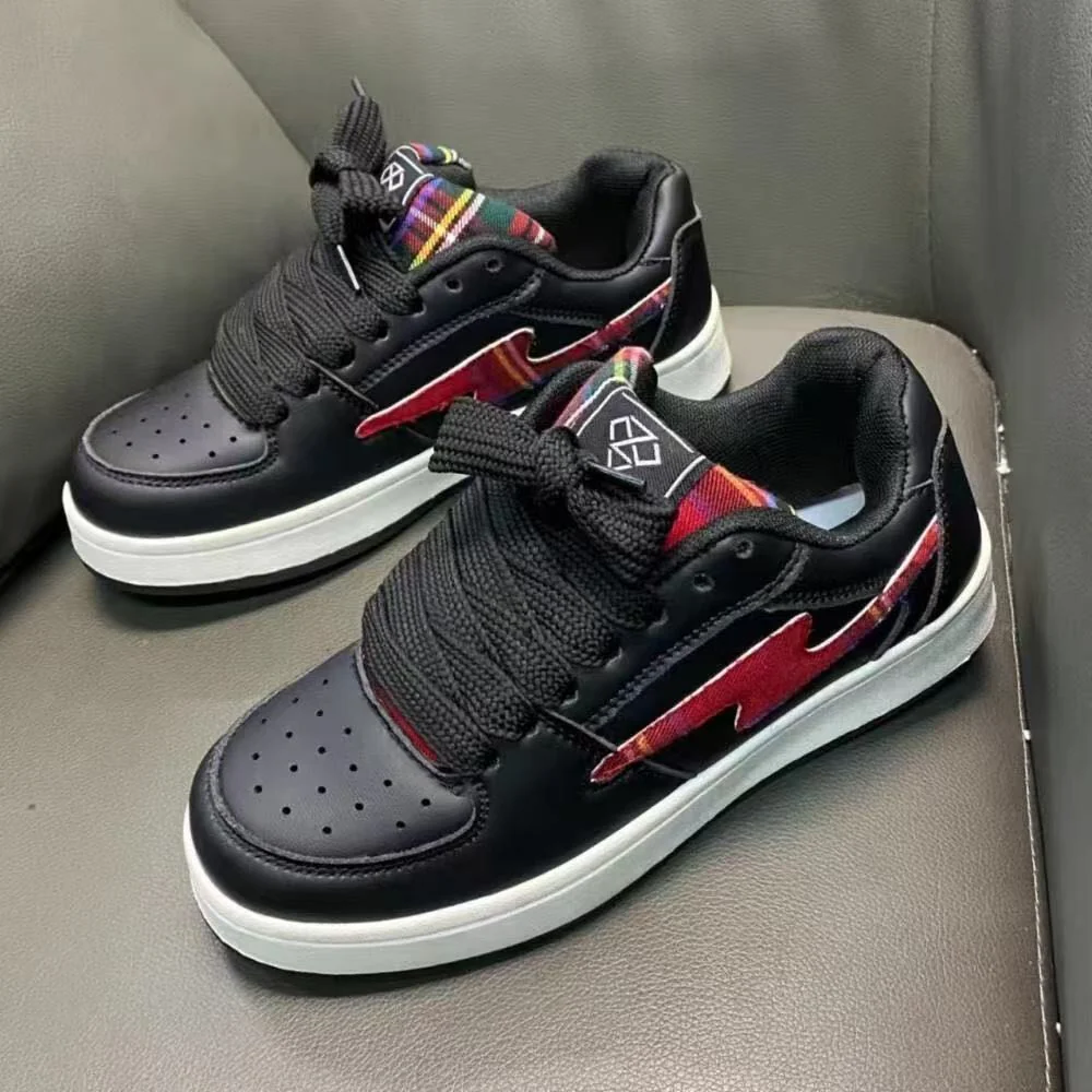 Damen Sportliche Sneakers mit zweifarbigem Obermaterial und trendigem Karomuster Heidi Mode - Image 3