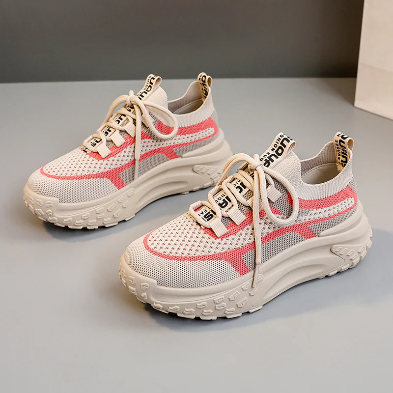 Damen sportliche Strick-Sneaker mit atmungsaktivem Obermaterial und rutschfester Sohle Heidi Mode - Image 7