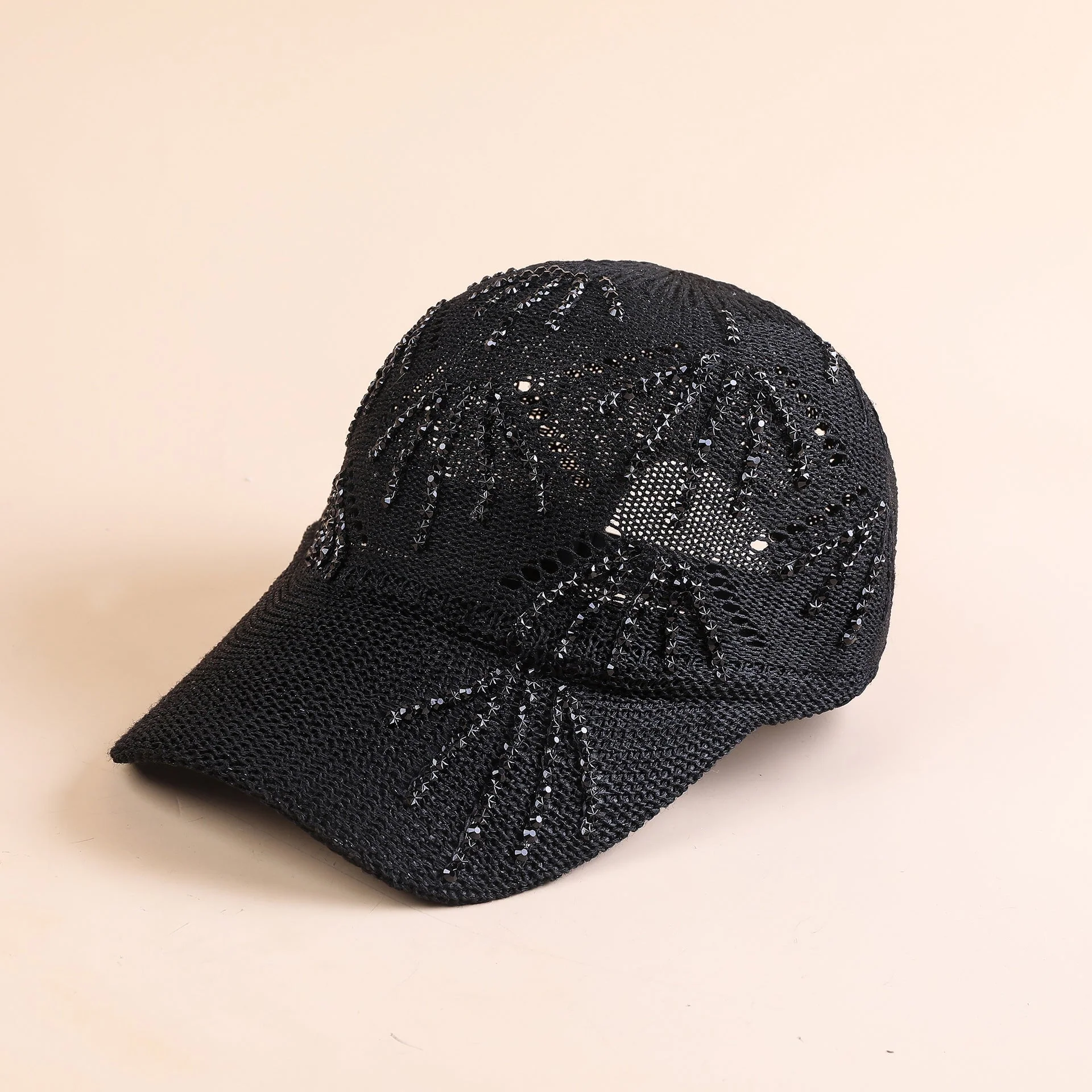 Damen Sportliche Trucker-Cap mit Funkelnden Pailletten und Atmungsaktiver Netzstruktur Heidi-Mode
