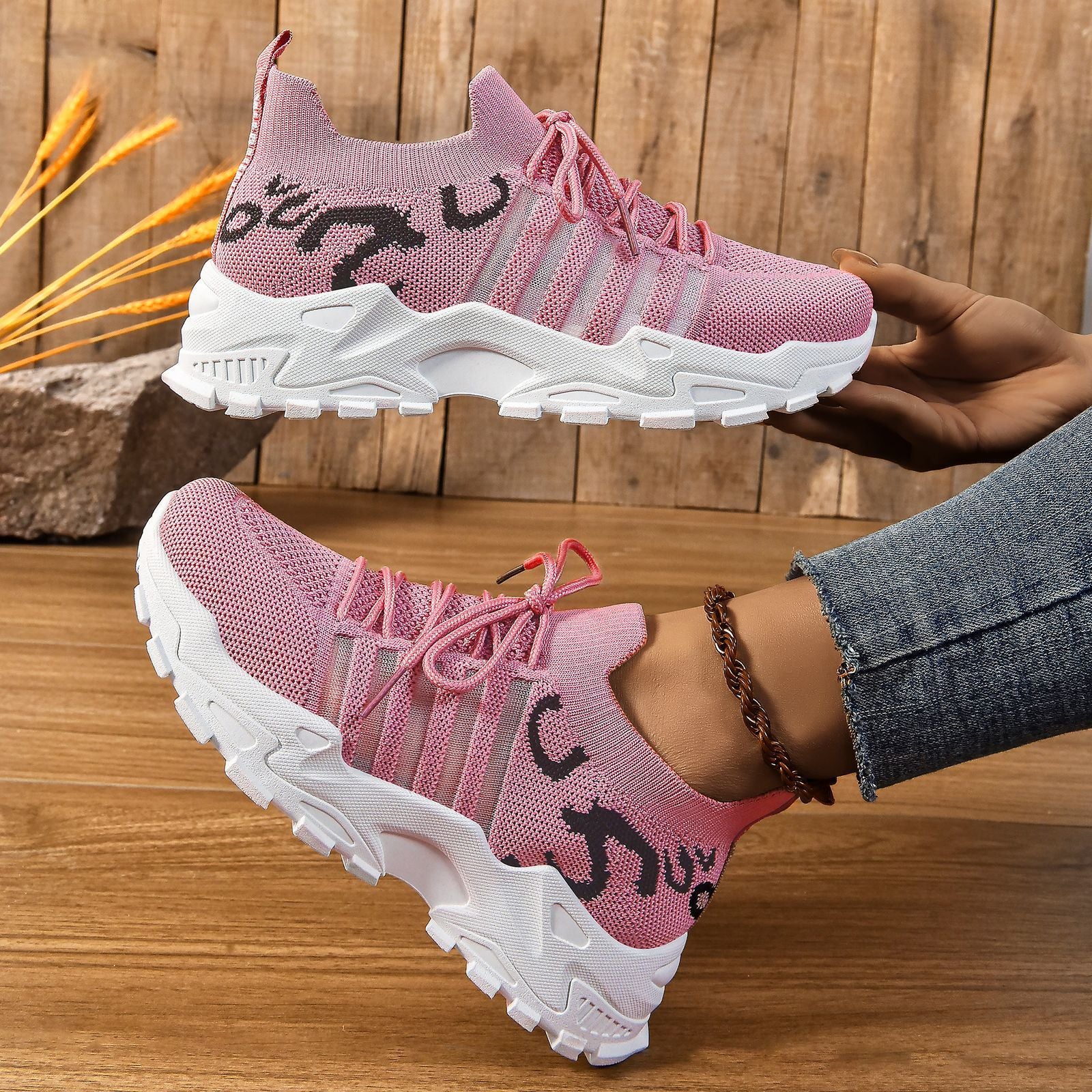 Damen Sportliche und atmungsaktive Laufschuhe mit elastischem Obermaterial Heidi Mode