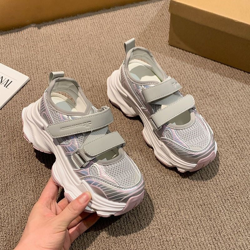 Damen Sportliche Velours-Sneaker mit praktischen Klettverschlüssen Heidi Mode - Image 4