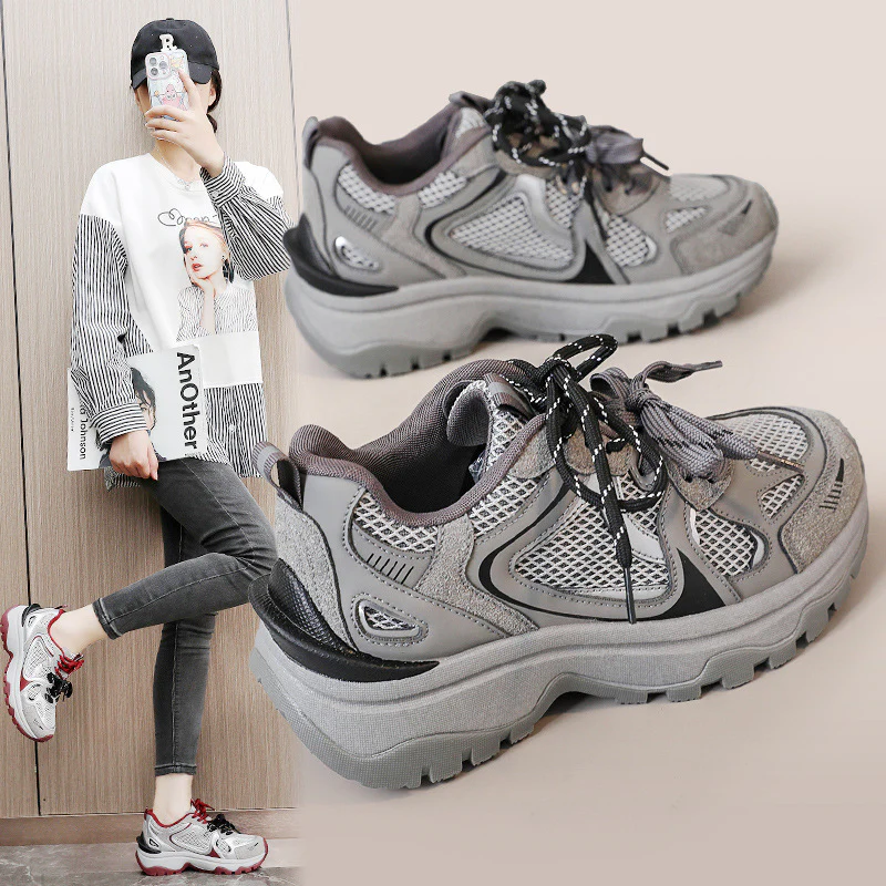 Damen Sportliche Wanderschuhe mit atmungsaktiver Mesh-Oberfläche und stabiler Sohle Heidi Mode