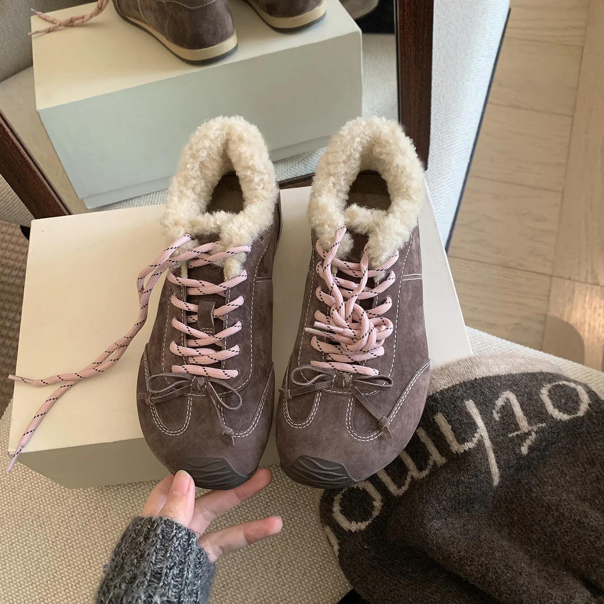 Damen Sportliche Winter-Sneaker mit kuscheligem Kunstfellkragen und rutschfester Sohle Heidi Mode - Image 8
