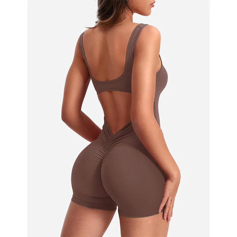 Damen Sportlicher Jumpsuit mit Rückenausschnitt und figurformendem Design Heidi-Mode - Image 7