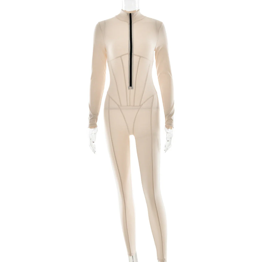 Damen Sportlicher Langarmanzug mit Hochwertigem Reißverschluss und Figurformendem Design Heidi-Mode - Image 6