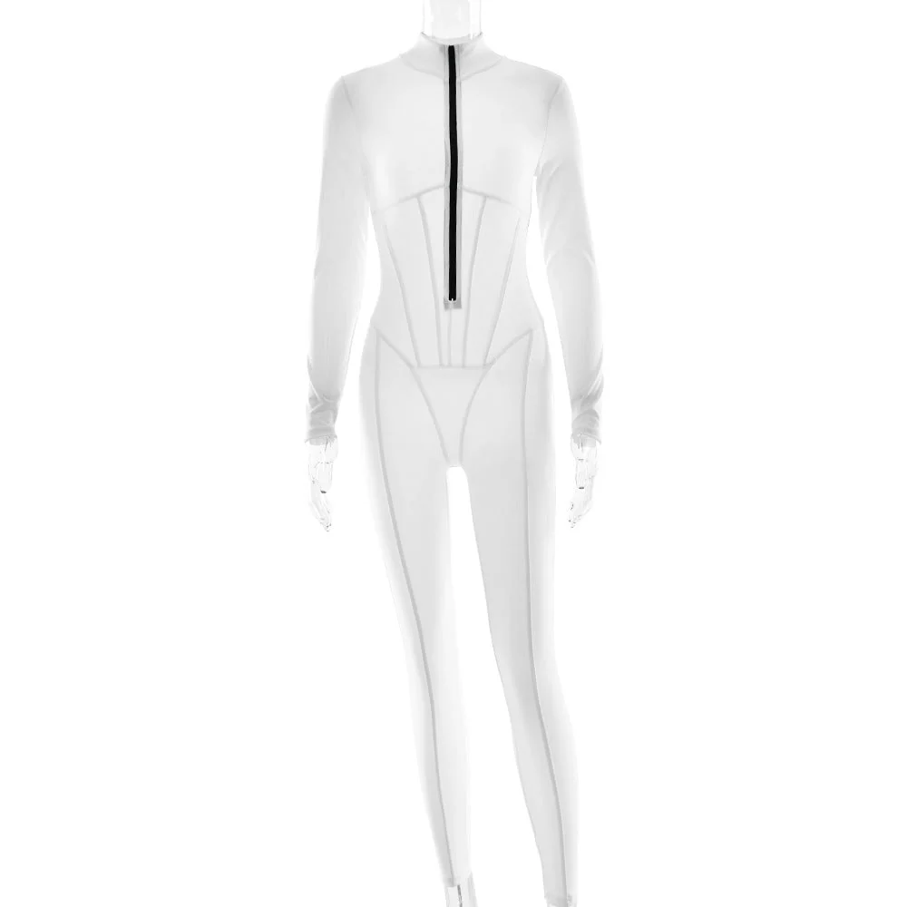 Damen Sportlicher Langarmanzug mit Hochwertigem Reißverschluss und Figurformendem Design Heidi-Mode - Image 8