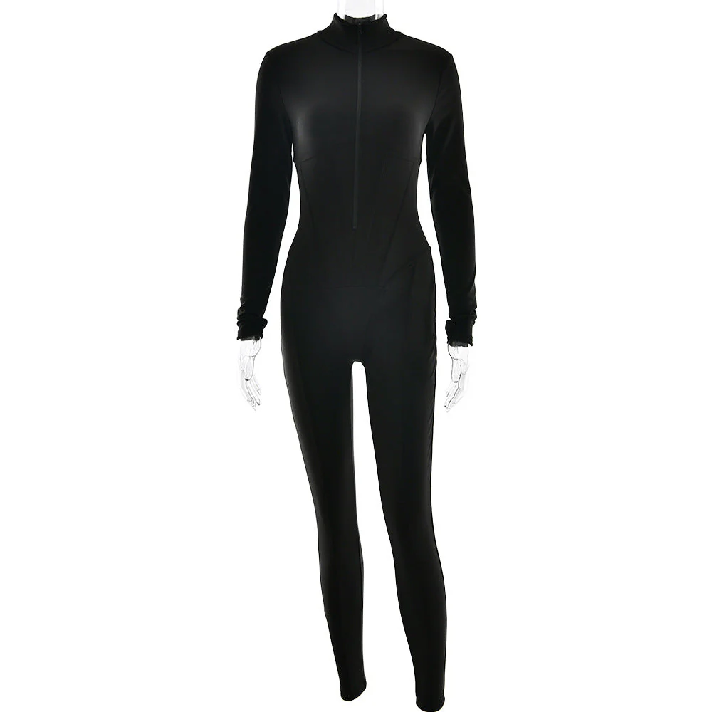 Damen Sportlicher Langarmanzug mit Hochwertigem Reißverschluss und Figurformendem Design Heidi-Mode - Image 9