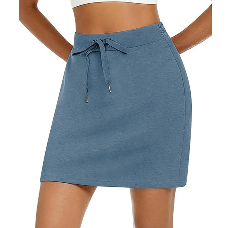Damen Sportlicher Minirock mit Verstellbarem Kordelzug und Seitlichen Taschen Heidi-Mode - Image 2