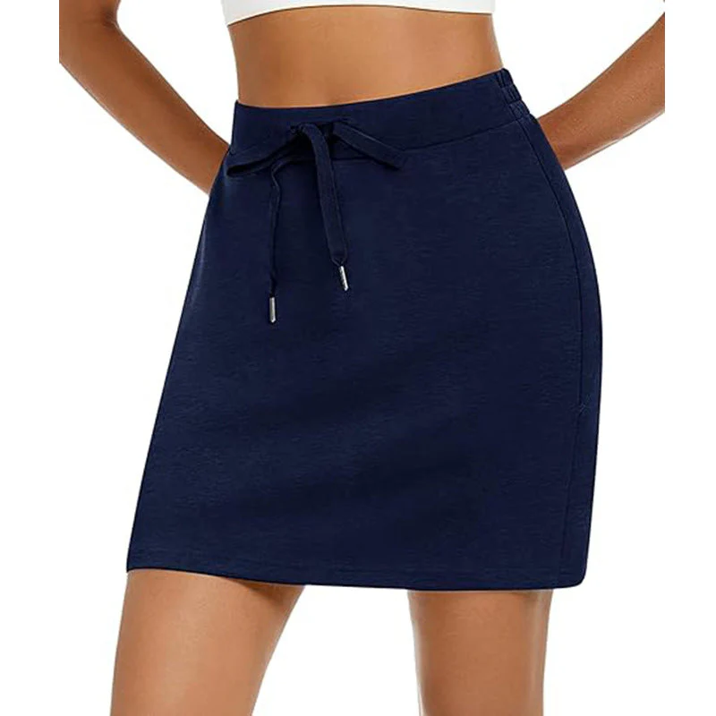 Damen Sportlicher Minirock mit Verstellbarem Kordelzug und Seitlichen Taschen Heidi-Mode - Image 4