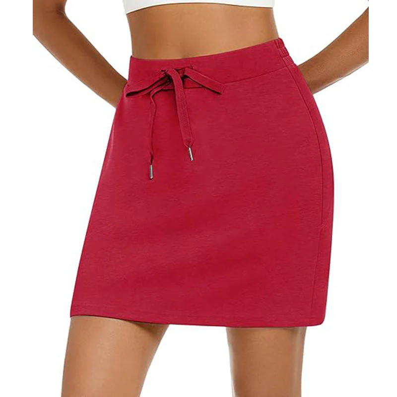 Damen Sportlicher Minirock mit Verstellbarem Kordelzug und Seitlichen Taschen Heidi-Mode - Image 5