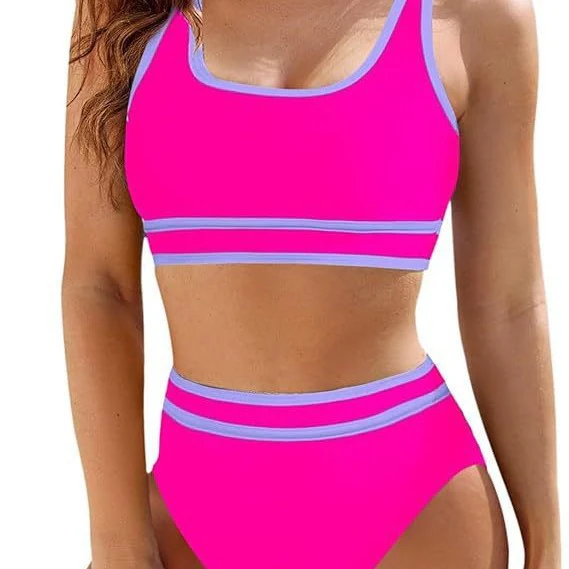 Damen Sportliches Bikini-Set mit Hoch Geschnittenem Unterteil und Sportlichem Oberteil Heidi-Mode - Image 2