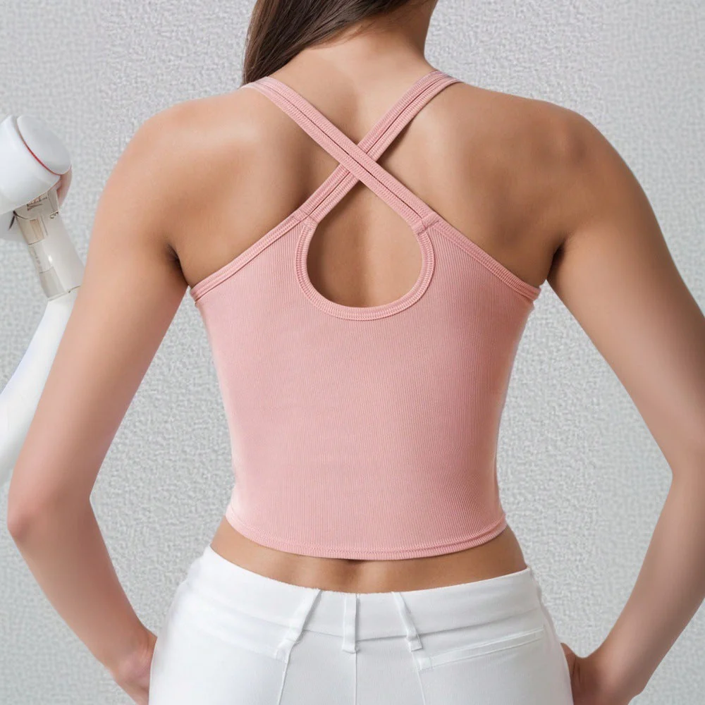 Damen Sportliches Crop-Top mit Schmalen Spaghetti-Trägern Heidi-Mode - Image 2