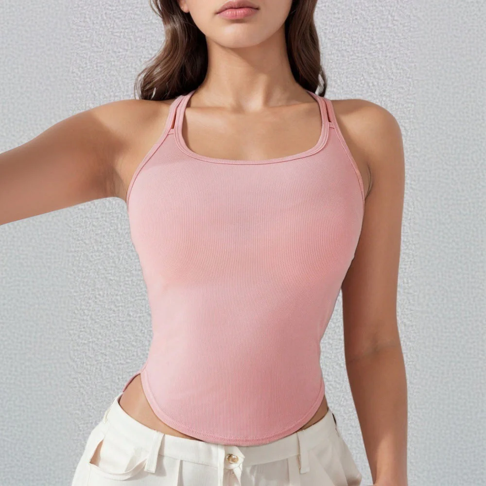 Damen Sportliches Crop-Top mit Schmalen Spaghetti-Trägern Heidi-Mode - Image 4