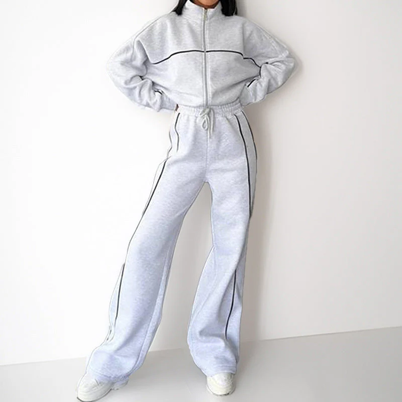 Damen Sportliches Loungewear-Set mit Hohem Kragen und Weitem Schnitt Heidi-Mode - Image 8