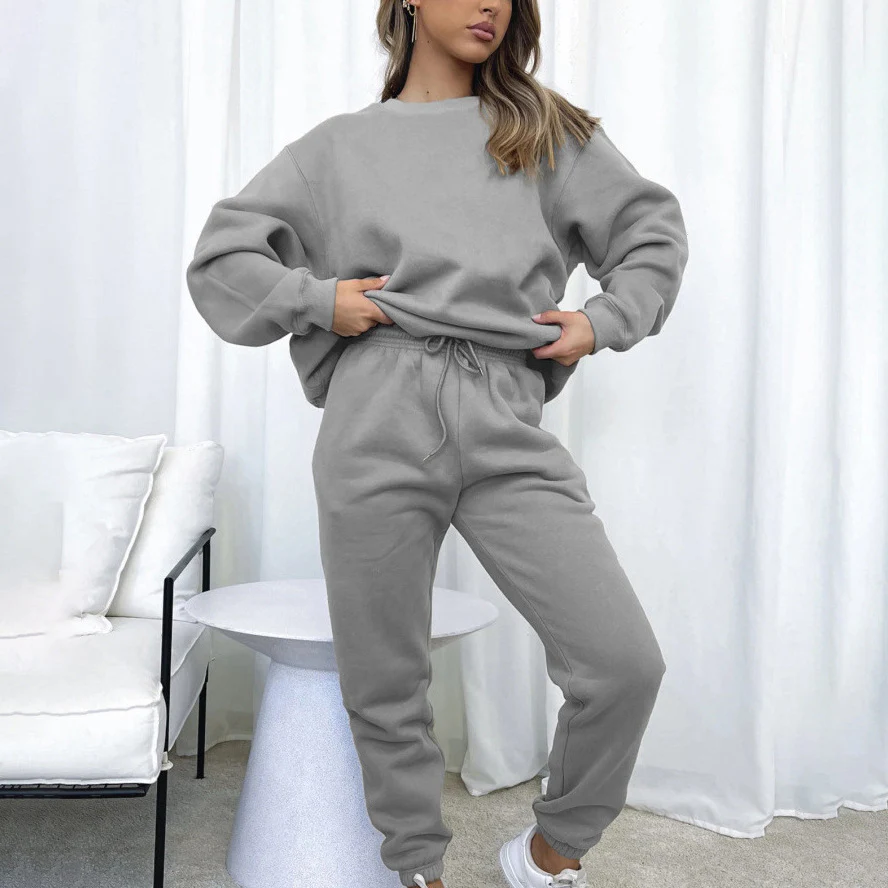 Jogginganzug Damen Sweatset aus Baumwollmix mit lockerem Schnitt - Image 16