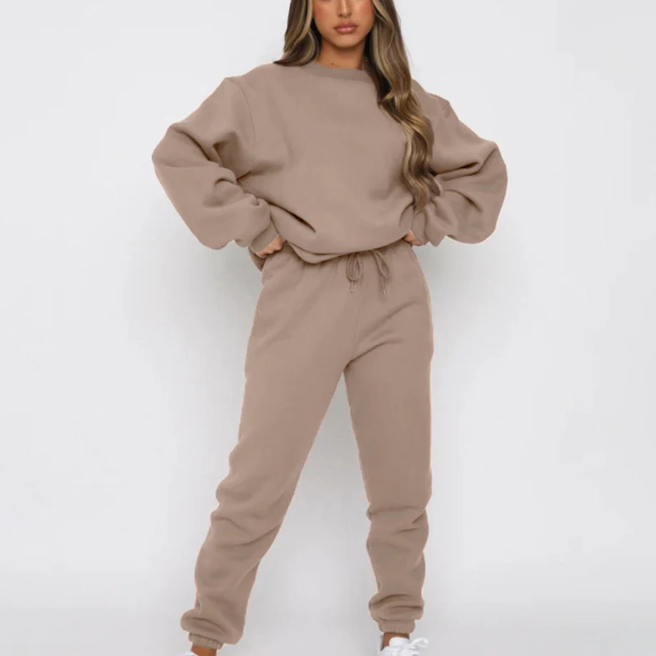 Jogginganzug Damen Sweatset aus Baumwollmix mit lockerem Schnitt - Image 30