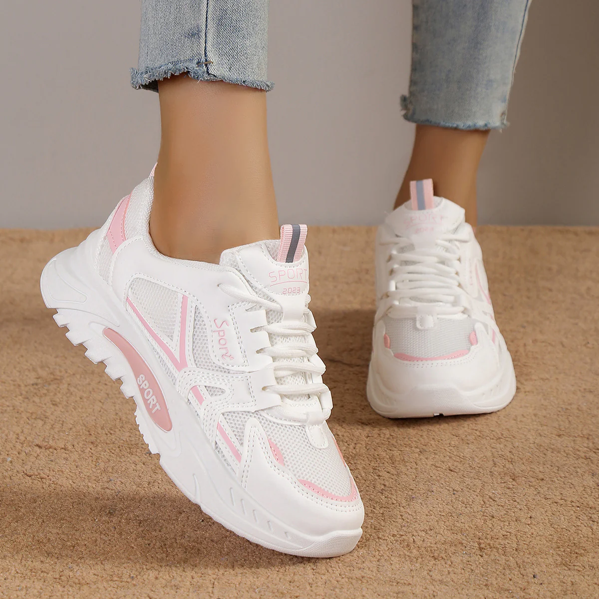 Damen Sportschuhe mit atmungsaktivem Mesh-Obermaterial und dämpfender Laufsohle Heidi Mode - Image 4