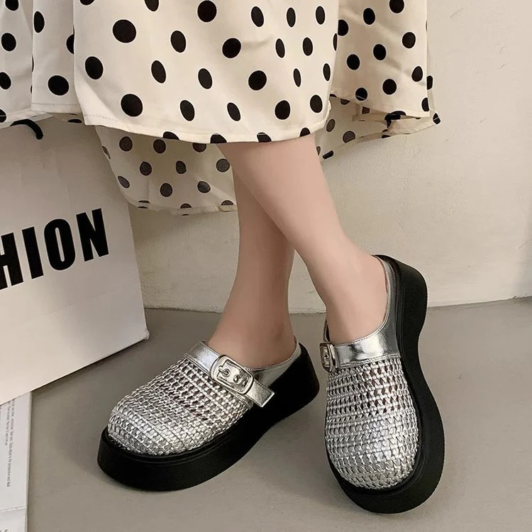 Damen Stabile Plateauschuhe mit luftdurchlässigem Geflecht und modischem Schnallenverschluss Heidi Mode - Image 2