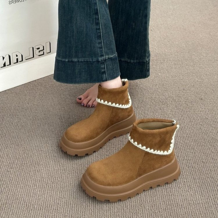 Damen Stiefel mit gemütlichem Innenfutter und modernem Faltendesign Heidi Mode - Image 4