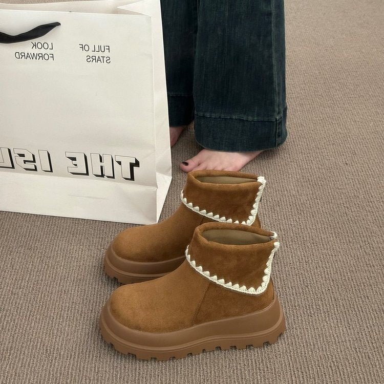 Damen Stiefel mit gemütlichem Innenfutter und modernem Faltendesign Heidi Mode - Image 6