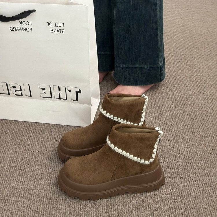Damen Stiefel mit gemütlichem Innenfutter und modernem Faltendesign Heidi Mode - Image 8
